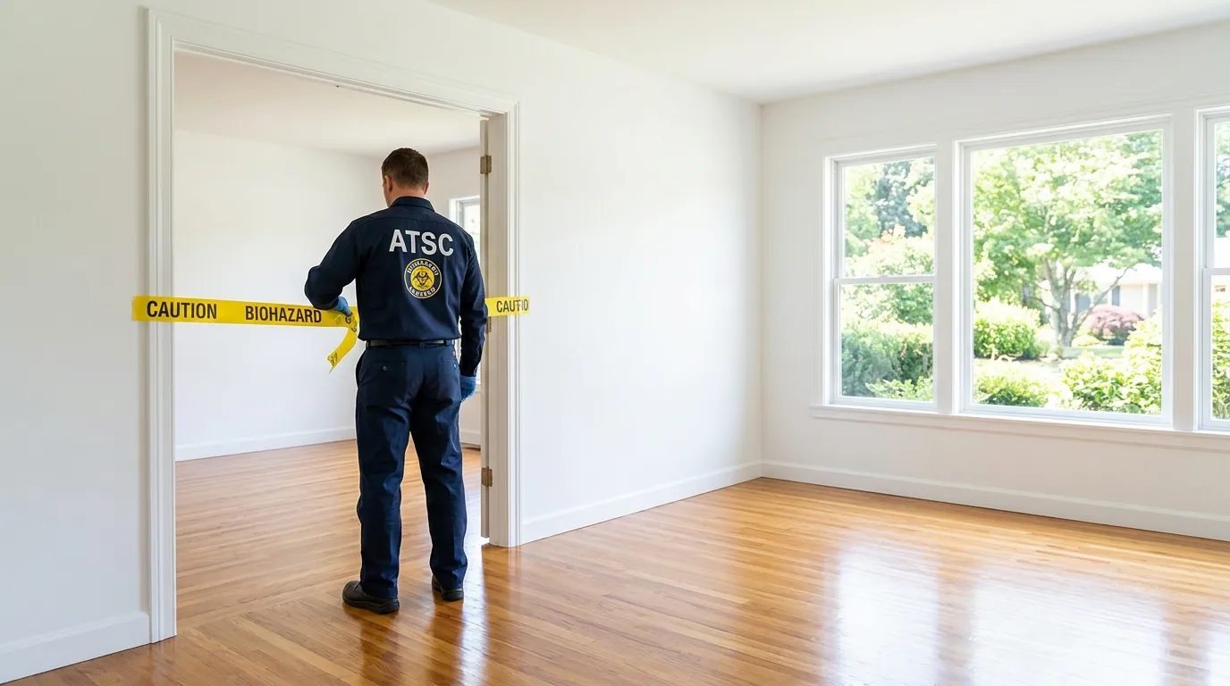 Certified biohazard cleanup crew performing Decomposition Cleanup in Carnot-Moon